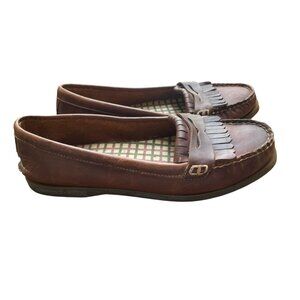 SPERRY Women Leather Seaport Casual Loafer Flats Brown 10 M Costal Nautical Shoe